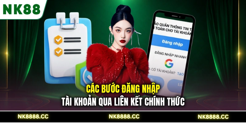 Các bước đăng nhập tài khoản qua liên kết chính thức